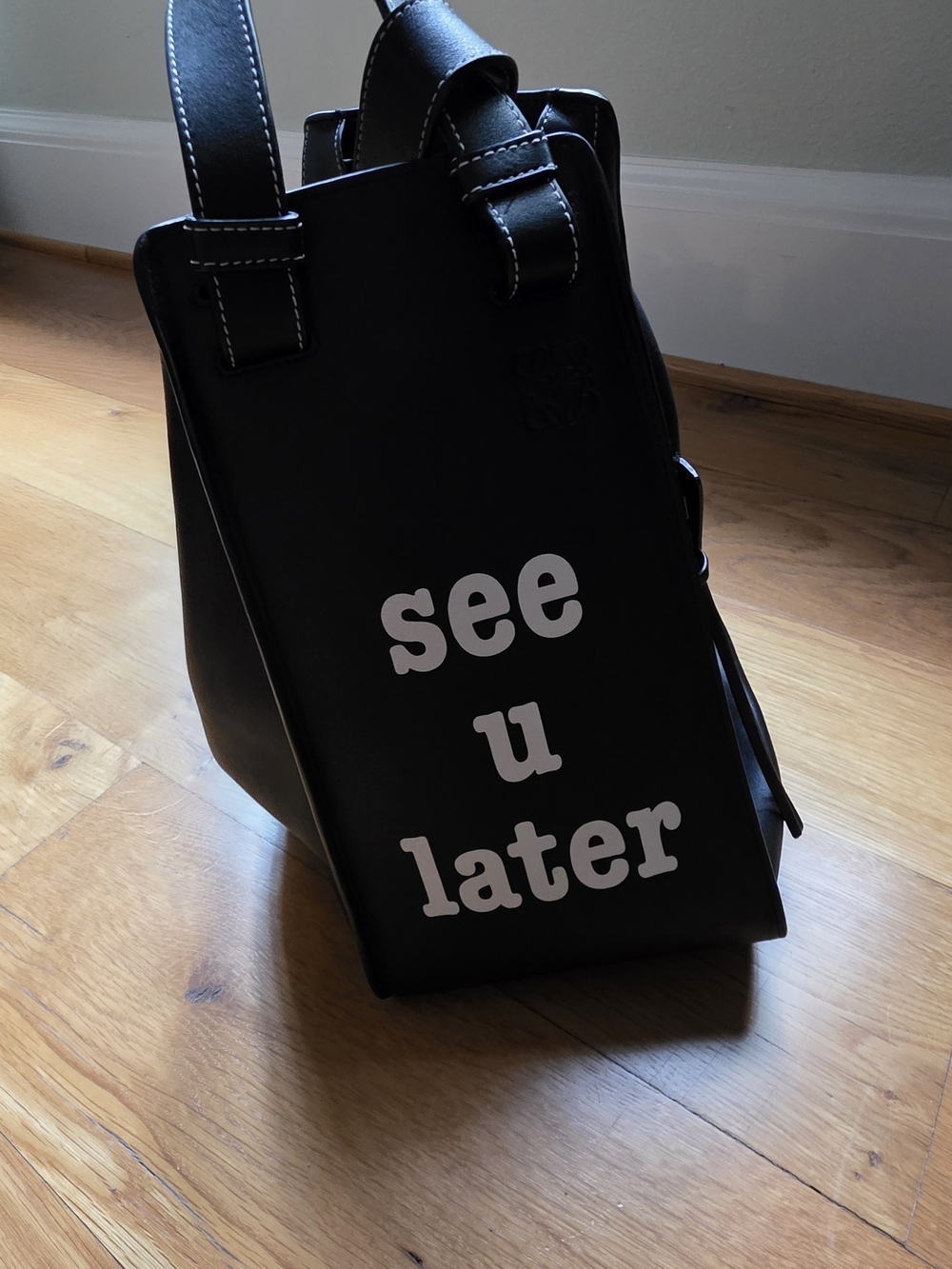 Loewe "See U Later "Black Hammock Bag